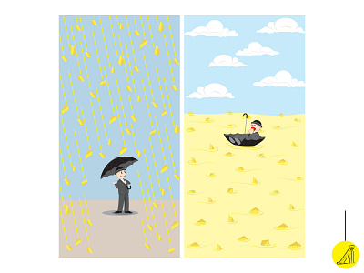 raining cheese flat illustration vector