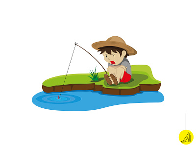 fishing flat illustration minimal vector