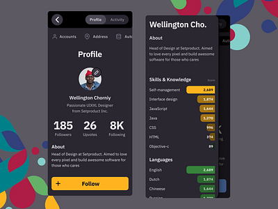 S8 Figma Design System - Profile template mobile UI by Setproduct on ...