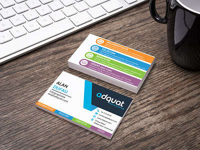 Business Card - Adquat Solutions brand brand identity branding branding design business business card business card design businesscard card design design art graphic graphic design identity identity design mockup print design printing design simple brand identity visitcard