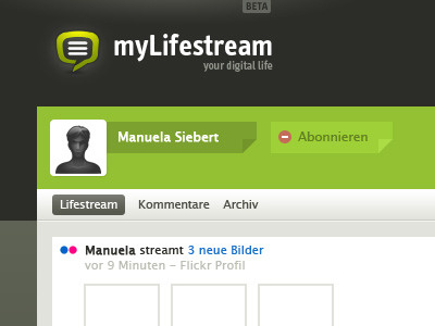 myLifestream design mylifestream social web webdesign