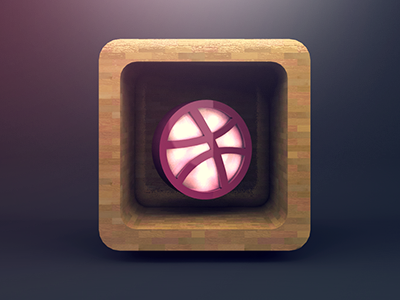 i ♥ dribbble 3d ball basketball cool dribbble glow icon inlove lightning lights nice parkett realistic rectangle reflection render shadow symbol texture wood