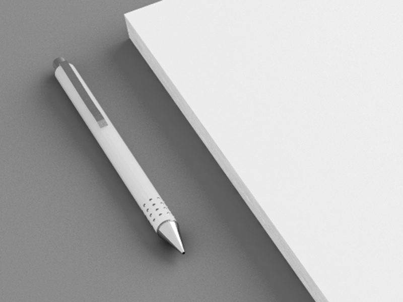 Mockup mockup pen paper stationary letter letterhead briefpapier papier 3d simple clean white