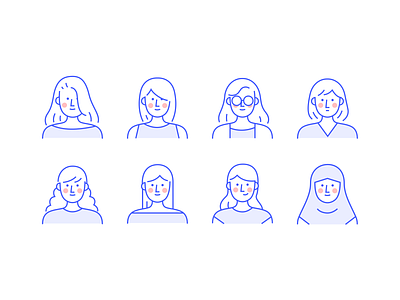 Woman avatar app avatar character design flat flatdesign girl icon illustration mobile people simple vector woman