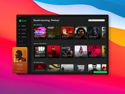 Spotify native macOS app redesign