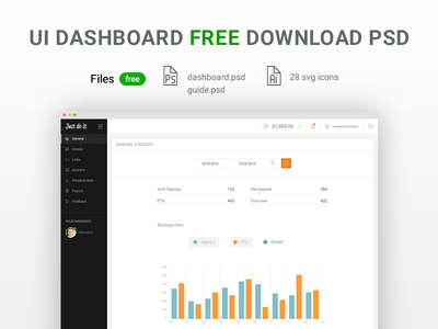 UI Dashboard Free Download Psd