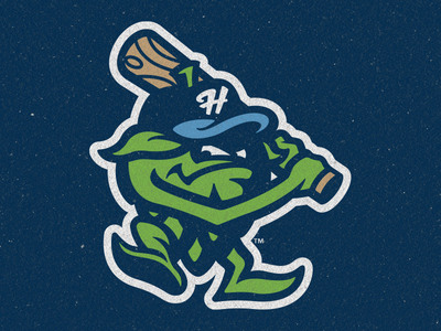 Hillsboro hops wordmark logo embroidery design