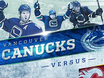 Caucks vs Flames design hockey sports wallpapers