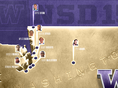 Washington Huskies NSD 15 Commit Map college football football huskies uw washinton