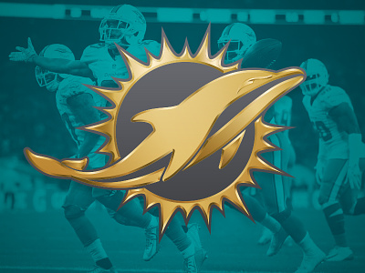 Miami Dolphins Gold Logo football logos miami dolphins nfl sports