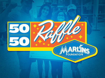 Miami Marlins 50/50 Raffle Logo baseball branding logo major league baseball miami miami marlins