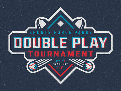 Sports Force Parks Double Play Tournament Logo baseball branding logo sports tournament