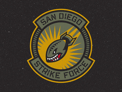 San Diego Strike Force Primary Logo bomb branding fighter jets football marines patch san diego sports squadron us navy usmc