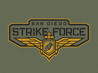 San Diego Strike Force Primary Wordmark branding custom type fighter pilot football marines pilot san diego sports us navy wings