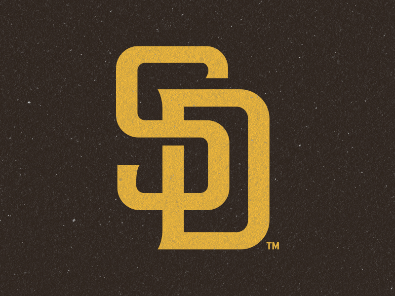 San Diego Padres Monogram Baseball Club logo Type MLB Baseball DieCut  MAGNET  eBay