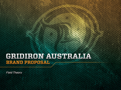 Gridiron Australia Brand Proposal Cover australia branding football fraser davidson sports