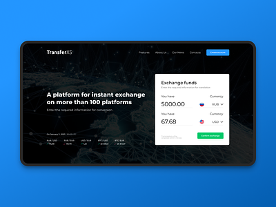 Money transfer platform design ui web