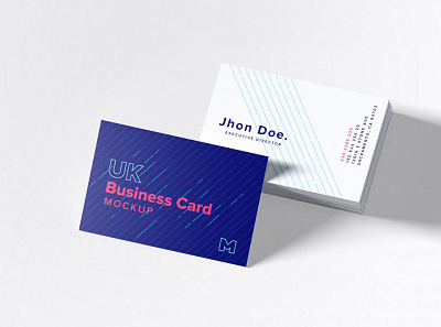 free uk business cards mockup - www.mockuphill.com