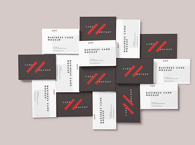 free Stacked business card mockup