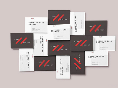 free Stacked business card mockup