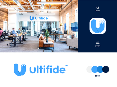 Ultifide - Logo Design brand identity branding identity identity branding identitydesign information technology it logo logo logo design logotype logotypes people sign software house u logo ultifide