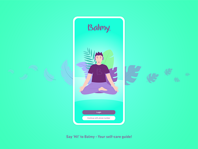 Meditation Mobile App - UI Design app application balmy illustration interface leaf meditation mindfulness mobile relief ui ui ux ui design uiux ux zen