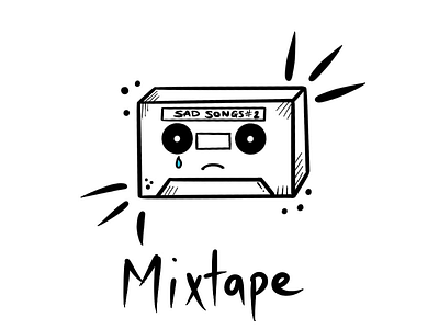 Mixtape digital art flash line work mixtape music procreate vector