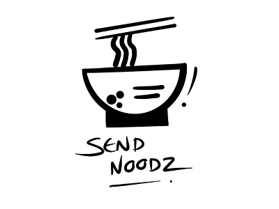 Send Noodz brand branding design digital art illustration linework logo noodles procreate