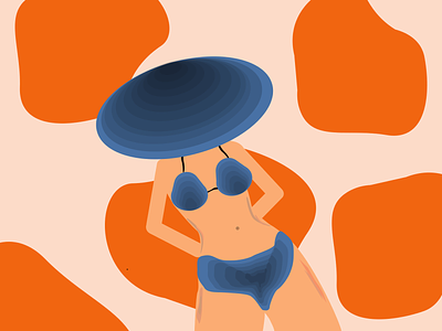 relax beach design girl illustration ілюстрація
