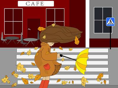 autumn art autumn cafe design illustration illustration art illustrator