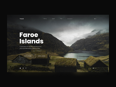 Faroe Islands design landing page landingpage minimal typography ui ux web webdesign website