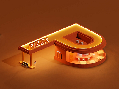 P Letter - 36 Days of Type 36daysoftype 3d animation blender blender3d car letter lettering letters p p letter pizza