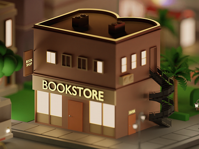 B letter Eden "26 Days of Type" Bookstore 36daysoftype 3d blender blender3d book icon illustration letter lettering letters lowpoly render