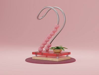 Number 2 36daysoftype 3d blender blender3d illustration logo lowpoly typo typography vector