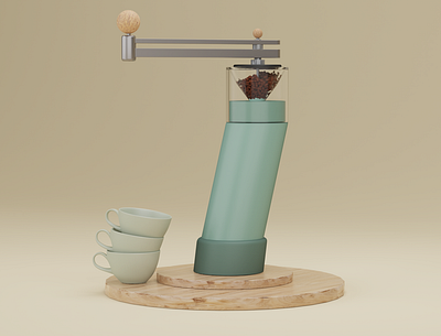 no7 36daysoftype 3d b3d blender blender3d coffee cycles illustration isometric isometric illustration low poly typography