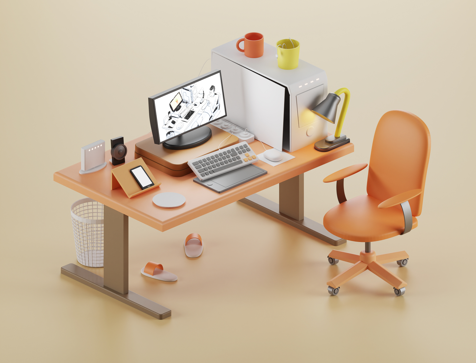 Work Space by Eslam Mhd on Dribbble