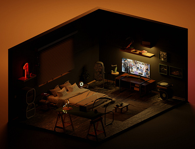 House of numbers 3d blender blender3d illustration isometric lowpoly numbers render rendering room