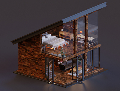 House 3d 3d art blender blender3d illustration isometric lowpoly render