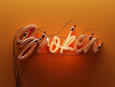 brOKen 36daysoftype 3d blender blender3d illustration isometric letter lettering letters logo render typography