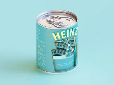 Heinz Beans 3d blender blender3d booth can illustration isometric lowpoly render