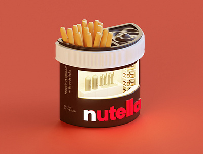 Nutella Booth 3d blender blender3d illustration isometric letters logo lowpoly render