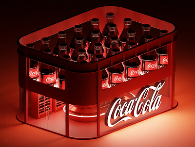 Coca Cola Store 3d blender blender3d booth cocacola illustration isometric lowpoly store typography