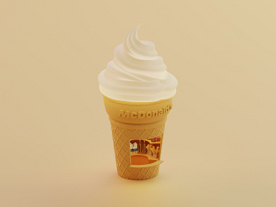 McDonald's ice cream 3d blender blender3d icecream illustration isometric lowpoly mcdonalds