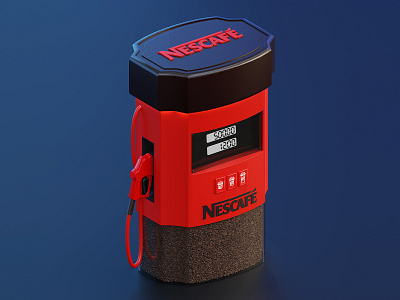 Nescafe pump 3d blender blender3d booth coffee illustration isometric lowpoly nescafe