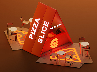Pizza Hut 3d blender blender3d booth design illustration isometric lowpoly pizza