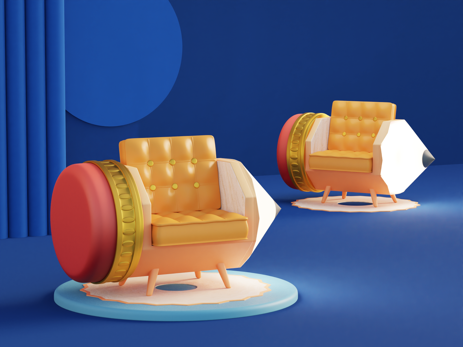 pencil chair by Eslam Mhd on Dribbble