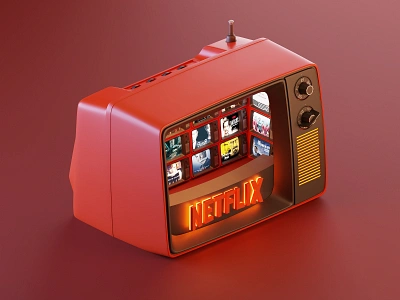 Netflix 3d art blender blender3d illustration isometric lowpoly modelling netflix render tv website