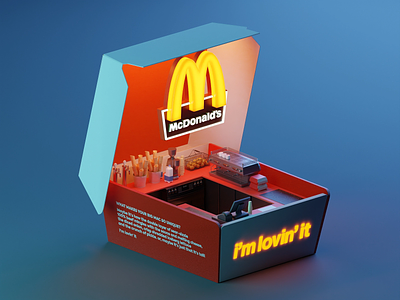 McDonald's booth 3d blender blender3d booth illustration isometric lowpoly mcdonalds