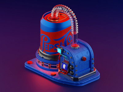 Pepsi cola 3d animation blender blender3d booth illustration isometric lowpoly pepsi