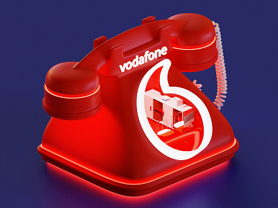 Vodafone booth 3d blender blender3d booth illustration isometric lowpoly ui vodafone